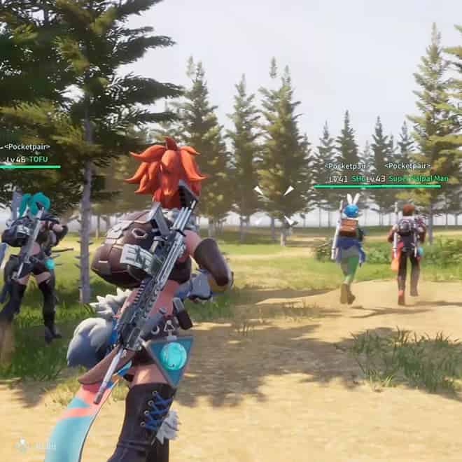 Offizielle Palworld-InGame-Aufnahme mit mehreren Spielern und Pals